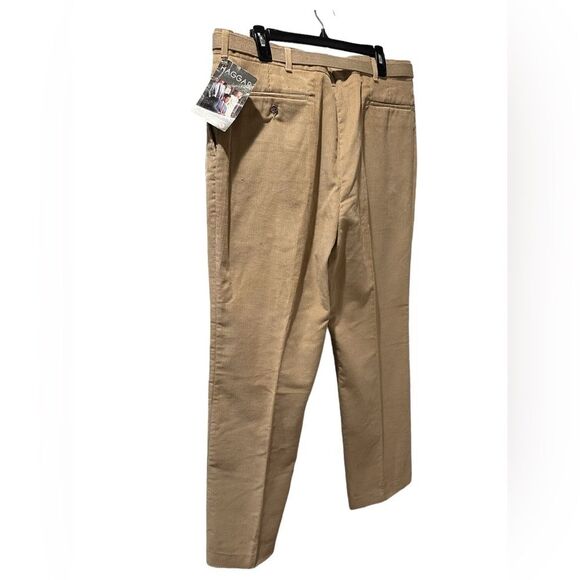 Haggar Presstige NWT Tan Khaki, Pleated Front, Corduroy Pants w38 - Picture 6 of 11
